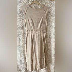 Theory fitted linen sheath dress.